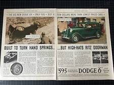 Vintage 1933 Dodge Six 2-Page Print Ad picture