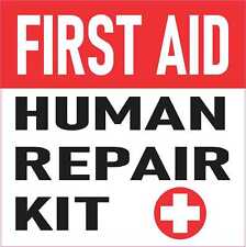 5in x 5in Human Repair Kit First Aid Vinyl Sticker Medical Sign Symbol Decal picture