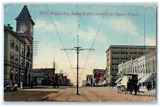 1912 Kansas Ave. Looking South From Fifth St. Topeka Kansas KS Antique Postcard picture
