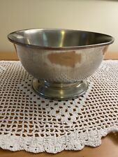 Vintage Woodbury Pewterers Pedestal Pewter Bowl Revere Bowl 5