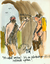 Doug Sneyd Signed Original Playboy Art Preliminary Sketch ~ Prehistoric Caveman picture
