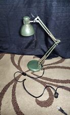 Vintage Articulating  Halogen Desk Lamp  Green Adjustable, Works picture