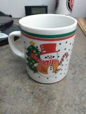 Finest Ceramics Coffee Cup Mug Snowman Christmas Tree Ceramic (TL) picture