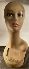 Vintage Female Mannequin Head Hat and Wig Stand Display 18” Tall No Hair picture