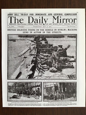 SMALL POSTER/NEWSPAPER PAGE (8.5”x 7”) 1916 MACHINE GUN ACTION ON DUBLIN STREETS picture
