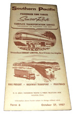 OCTOBER 1957 SOUTHERN PACIFIC SUNSET ROUTE PUBLIC TIMETABLE picture