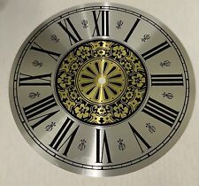 Roman Numeral Circle Clock Dial Face Floral Silver Gold Metal w/ 9.5