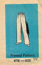 1960's VTG Mail Order Misses' Pants Pattern 4778 Waist 29 UNCUT picture