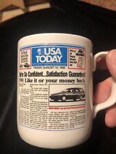 Vintage VW Volkswagen USA Today Coffee Mug Cup Money Back Advertising Campaign picture