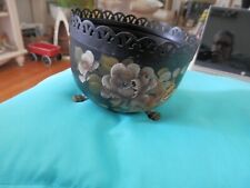 Vintage Tin Primitive Floral Tole Handpainted & Handmade kettle PA Dutch Amish picture