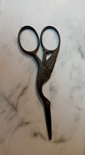 Antique Old W.H. Morley & Sons Germany Stork Heron Sewing Scissors Shamrock used picture