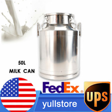 Stainless Steel Milk Can Wine Pail Milk Pot Barrel Canister Liquid Storage 50 L  picture