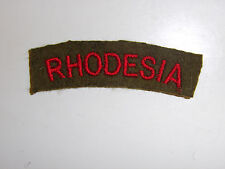 b9529 WW 2 Rhodesia Army tab red on OD wool Commonwealth British C10A18 picture