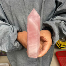 1LB+ Natural Pink Rose quartz obelisk crystal wand point healing CARE 1PC picture