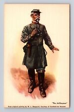 The Artilleryman, Solider Painting, Antique, Vintage Souvenir Postcard picture