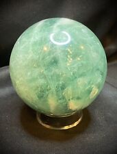 Beautiful Large Feather Fluorite Sphere With Stand 969 Grams picture