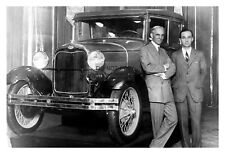 HENRY FORD AND HIS SON EDSEL STANDING BY FORD MODEL T 4X6 PHOTO picture