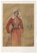 1960 Portrait of a Cossack woman from the village Ethnic Russian postcard OLD picture