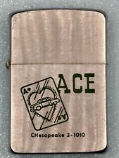 Vintage 1960 Ace Chesapeake 3-1010 Advertising Chrome Zippo Lighter picture