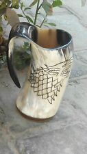 Antique Game Of Thrones Horn Mug Stark-Sigil Wolf Drinking Mug Christmas Gift picture