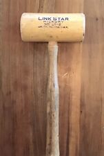 Wood Barrel LINK STAR Hickory Mallet Vintage Hammer  No. LS-2  1 Lb.  USA picture