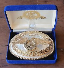 VINTAGE GREAT STATE OF MONTANA BELT BUCKLE - AWARD DESIGN SILVERSMITH COLLECTION picture