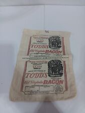 Vintage  Todd's Old Virginia Bacon Bag Uncut Very Rare picture
