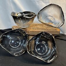 Vintage Mid Century Modern Dorothy Thorpe Style Silver Fade Glass Bowls (4) picture