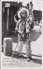 RPPC Postcard Native American Chief Red Feather Knott's Berry Farm Buena Park CA picture