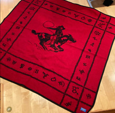 PENDLETON WESTLAND WOVENS Wool Blanket Beaver State Red/Black 147cm x 150cm JP picture