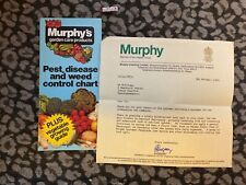 Vintage MURPHY 'S Garden Pest Chart And Signed Letter picture