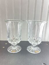Vintage Deplomb Crystal Glass Candle Holders  2 Pc  Set Of 2 picture