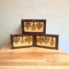 Still Life Real Leaf Ornament Cottonwood, Lacy Oak, Sugar Maple Lot Of 3 Sets picture