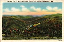 Deerfield Valley Outlook Florida Massachusetts Mohawk Trail Linen Postcard VTG picture