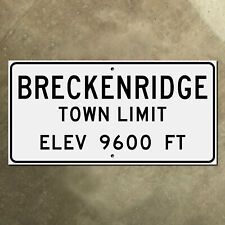 Breckenridge Colorado town limit highway road guide sign 1952 16x8 picture
