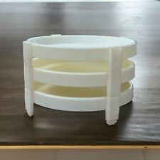Lot of 3 Vintage Tupperware WHITE Divide-A-Rack Pie Cake # 511 Stackers Holders picture