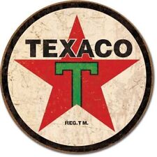 Texaco Oil Red Star Novelty Metal 12in Circular Sign picture