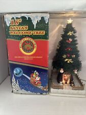 Vintage 15” Santa’s Welcome Tree Musical Christmas Moving Figures Animated Light picture