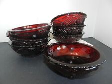 Vtg - Avon 1876 Cape Cod Ruby Red Collection Soup/Cereal Bowls (set of 9) picture