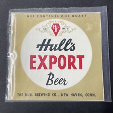 Vintage 1950s Hull's Export UNUSED Paper Label New Haven Connecticut Q2003 picture