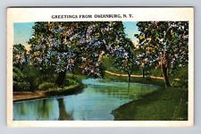 Obernburg NY-New York, General Greetings River, Antique, Vintage c1931 Postcard picture