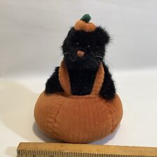 BOYDs BEARS Halloween “Inkley” BLACK CAT In Pumpkin Costume VGUC See Photos picture