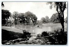 c1940's  The Lake At Forest Park Oskaloosa Iowa IA RPPC Photo Vintage Postcard picture