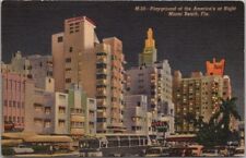 c1950s MIAMI BEACH, Florida Linen Postcard 