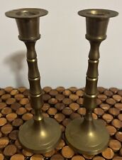 Vintage Pair Of Solid Brass Candlestick Made In India  picture
