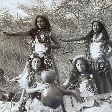 Antique 1910s Traditional Hawaiian Women Honolulu Stereoview Photo Card P2754 picture