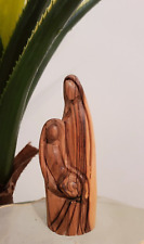 Handmade Olive Wood Faceless Holy Family Miniature Sculpture Holy Land Nazareth picture