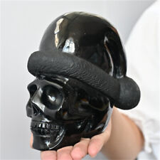 1330g Top Natural Obsidian Quartz Skull Carved Crystal Skull Healing Gift.K3777 picture
