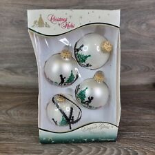 Christmas Krebs Vintage Hand Decorated Glass Ornaments Kids Decorating Tree picture