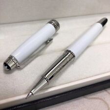 Luxury Solitaire Series White + Silver Clip 0.7mm nib Rollerball Pen NO BOX picture